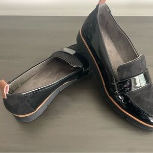 Dr. Scholl's Black Suede and Patent Loafers